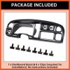 imageECOTRIC Dash Board Cluster Bezel Cover Compatible with 19982002 Dodge Ram 1500 2500 3500 Instrument Pad Panel Dashboard Kit wVents Replacement for 5GK51DX9AA 5EU11DX9AB  Clips IncludedDash Bezel W Vents