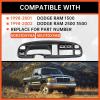 imageECOTRIC Dash Board Cluster Bezel Cover Compatible with 19982002 Dodge Ram 1500 2500 3500 Instrument Pad Panel Dashboard Kit wVents Replacement for 5GK51DX9AA 5EU11DX9AB  Clips IncludedDash Bezel W Vents