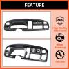 imageECOTRIC Dash Board Cluster Bezel Cover Compatible with 19982002 Dodge Ram 1500 2500 3500 Instrument Pad Panel Dashboard Kit wVents Replacement for 5GK51DX9AA 5EU11DX9AB  Clips IncludedDash Bezel W Vents