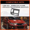 imageECOTRIC Double Din Radio Install Kit Compatible with 20062011 Honda Civic Dashboard Kit with Wiring Harness Dark Gray