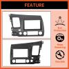 imageECOTRIC Double Din Radio Install Kit Compatible with 20062011 Honda Civic Dashboard Kit with Wiring Harness Dark Gray