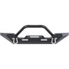 imageECOTRIC Front Bumper Compatible with 19872006 Jeep Wrangler TJ YJ with Winch Plate DRing and 2 LED Lights Black Rock Crawler Heavy Duty