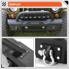 imageECOTRIC Front Bumper Compatible with 20072025 Wrangler Unlimited JLJLU ampamp Gladiator JT 20072018 JK Front Bumper Rock Crawler Winch Plate WWinch Plate ampamp 2 18W LED Lights DringsStyle1