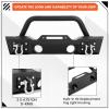 imageECOTRIC Front Bumper Compatible with 20072025 Wrangler Unlimited JLJLU ampamp Gladiator JT 20072018 JK Front Bumper Rock Crawler Winch Plate WWinch Plate ampamp 2 18W LED Lights DringsStyle1