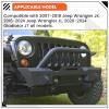 imageECOTRIC Front Bumper Compatible with 20072025 Wrangler Unlimited JLJLU ampamp Gladiator JT 20072018 JK Front Bumper Rock Crawler Winch Plate WWinch Plate ampamp 2 18W LED Lights DringsStyle1