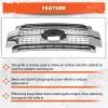 imageECOTRIC Front Bumper Hood Grille Grill Compatible with 2017 2018 2019 Ford F250 F350 F450 Super Duty Chrome NOT ONLY OVERLAY