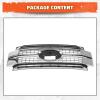 imageECOTRIC Front Bumper Hood Grille Grill Compatible with 2017 2018 2019 Ford F250 F350 F450 Super Duty Chrome NOT ONLY OVERLAY
