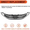 imageECOTRIC Front Grill Compatible with 2013 2014 2015 Honda Civic Sedan HO1200216 HO1202109 71121TR3A01 71122TR3A01 Front Bumper Hood Grille WChrome Molding