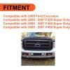 imageECOTRIC Grille Assembly Compatible With 20052007 Ford SuperDuty F250 F350 F450 F250 F350 F450 Excursion Chrome With Gray Honey Comb Replacement for FO1200456 5C3Z8200BAAWithout EmblemBlack