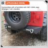 imageECOTRIC Rear Bumper Compatible With 19872006 Jeep Wrangler YJ TJ w 2 LED Lights ampamp 2quot Hitch Receiver D Rings Steel Rear Bumper