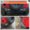 imageECOTRIC Rear Bumper Compatible With 19872006 Jeep Wrangler YJ TJ w 2 LED Lights ampamp 2quot Hitch Receiver D Rings Steel Rear Bumper