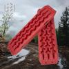 imageECOTRIC Recovery Boards Traction Tracks Mat for Sand Mud Snow Off Road Tire Ladder Black 4WD WStorage Bag  Red