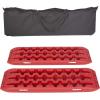 imageECOTRIC Recovery Boards Traction Tracks Mat for Sand Mud Snow Off Road Tire Ladder Black 4WD WStorage Bag  Red