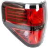 imageECOTRIC Tail Light Left Driver Side Compatible with 20092014 Ford F150 F150 Pickup Styleside Replacement for FO2818143 Rear Brake Lamp WBlack Trim Red Lens Housing WO Bulbs
