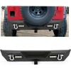 imageECOTRIC Rear Bumper Compatible With 19872006 Jeep Wrangler YJ TJ w 2 LED Lights ampamp 2quot Hitch Receiver D Rings Steel Rear Bumper