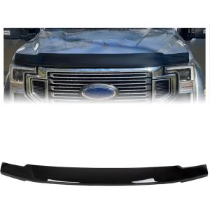 imageECOTRIC Black Hood Deflector Bug Shield Compatible with 2017 2018 2019 2020 2021 2022 Ford F250 F350 Super Duty Guard Bonnet Hood Protector