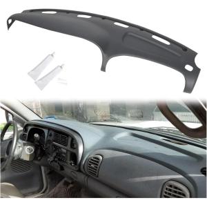 imageECOTRIC Dash Board Cluster Bezel Cover Compatible with 19982002 Dodge Ram 1500 2500 3500 Instrument Pad Panel Dashboard Kit wVents Replacement for 5GK51DX9AA 5EU11DX9AB  Clips IncludedDashboard Cover