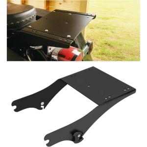 imageECOTRIC Detachable Luggage Trunk Mount Rack Compatible with Harley Davidson Touring 19972008 Razor Chopped King Luggage Trunk Fit for Road Glide Street Glide Road King Electra Chromeblack