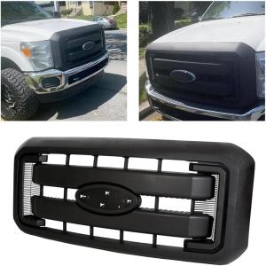 imageECOTRIC Front Radiator Grill Hood Grille Fit for 20112016 Ford F250 F350 F450 F550 Super Duty Black Replace for BC3Z8200AA BC3Z8200G BC3Z8200G Without Center Emblem