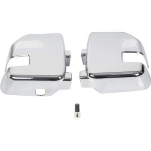 imageECOTRIC Full Tow Mirror Covers Cap Compatible with 20172021 Ford F250 F350 F450 Super Duty Triple Chrome Plated