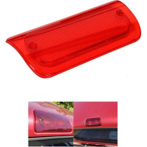 imageECOTRIC New Red Third Brake Light Lens Cover Compatible With 19942004 Chevy S10 GMC Sonoma High Mount Stop Lamp for Extended Cab only Replace for 16520288 9232871  Extended Cab