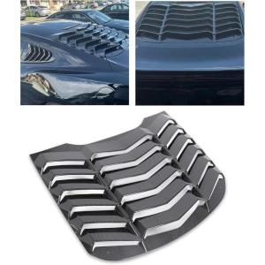 imageECOTRIC Rear Window Louvers Scoop Cover Compatible with 20152023 Ford Mustang Windshield Sun Shade Cover Vent GT Lambo Style Matte Black PlasticCarbon Fiber Painted