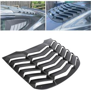 imageECOTRIC Rear Window Louvers Scoop Cover Compatible with 20152023 Ford Mustang Windshield Sun Shade Cover Vent GT Lambo Style Matte Black PlasticMatte Black