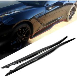 imageECOTRIC Side Skirts Replacement Compatible with 20142019 Corvette C7 Stingray Z06 ZR1 Z51 Grand Sport 2 Door Coupe Extension Rocker Panels Guard Side Part Glossy Black