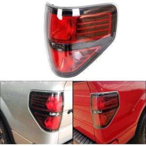 imageECOTRIC Tail Light Rear Brake Lamp Taillight Passenger Right Side wBlack Trim Red Lens Housing Compatible with 20092014 Ford F150 F150 Pickup Styleside Replacement for FO2819143 Without Bulbs
