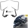 imageECOTRIC Saddlebag Bracket Guard Bars Compatible with 20142024 Harley Davidson Touring Street Road Glide FLH Saddle Bags Guard Mount BlackChromeBlack