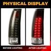 imageECOTRIC Taillights Compatible with 19882000 Chevy GMC CK 1500 2500 3500 Pickup Suburban Tahoe Yukon Blazer WO Bulbs Pair Red Lens Rear Brake LED Tail LightsSmoked Lens