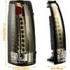 imageECOTRIC Taillights Compatible with 19882000 Chevy GMC CK 1500 2500 3500 Pickup Suburban Tahoe Yukon Blazer WO Bulbs Pair Red Lens Rear Brake LED Tail LightsSmoked Lens
