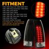imageECOTRIC Taillights Compatible with 19882000 Chevy GMC CK 1500 2500 3500 Pickup Suburban Tahoe Yukon Blazer WO Bulbs Pair Red Lens Rear Brake LED Tail LightsSmoked Lens