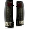 imageECOTRIC Taillights Compatible with 19882000 Chevy GMC CK 1500 2500 3500 Pickup Suburban Tahoe Yukon Blazer WO Bulbs Pair Red Lens Rear Brake LED Tail LightsSmoked Lens