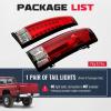 imageECOTRIC Taillights Compatible with 19882000 Chevy GMC CK 1500 2500 3500 Pickup Suburban Tahoe Yukon Blazer WO Bulbs Pair Red Lens Rear Brake LED Tail LightsRed LensChrome Housing
