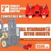 imageECOTRIC Universal 2quot Forklift Hitch Adaptor 6500 LBS Capacity Fit for All Standard 2quot Hitch Insert Trailer Tow Hitch Attachment Steel Powder Coated Red
