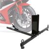 imageECOTRIC Motorcycle Wheel Chock Stand Upright 1800lb Capacity Adjustable Motorcycle Front Tire Stand Chock for Trailer Truck Garage Fit for Most Motorcycles Tire Size 15quot22quot WheelsBlack 1800 lbs