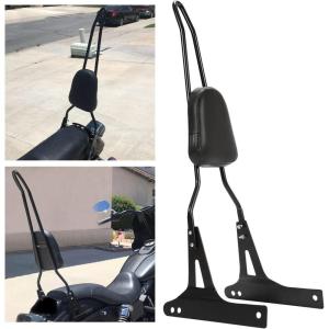 imageECOTRIC Detachable Black Backrest Sissy Bar Compatible with 2006up Harley Davidson Dyna Street Bob FXDB EFI FXDBI Super Glide FXD Custom FXDC