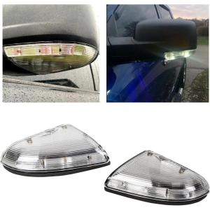 imageECOTRIC Left Mirror Turn Signal Puddle Light Compatible with 20092013 Dodge Ram 1500 ampamp 20102013 2500 LH Front Driver Side Mirror Turn Signal Lamp Housing Cover Replacement for 68064949AA  LHPair