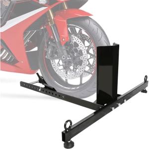 imageECOTRIC Motorcycle Wheel Chock Stand Upright 1800lb Capacity Adjustable Motorcycle Front Tire Stand Chock for Trailer Truck Garage Fit for Most Motorcycles Tire Size 15quot22quot WheelsBlack 1800 lbs