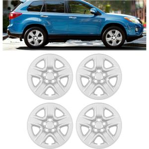 imageECOTRIC 18quot Hubcaps Wheel Covers Wheel Skins Compatible with 20062012 Toyota RAV4 Wheel Rim Cover Replacement Gloss Black ABS Plastic  Set of 4Silver
