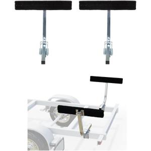 imageECOTRIC Boat Trailer Guide 2 Foot Bunk Board GuideOn Rails Galvanized Steel with Marine Grade Carpet Kit 2pcs AdjustableTshaped
