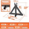 imageECOTRIC 3 Point 2quot Receiver Trailer Hitch Category 1 Tractor Mover Drawbar Hitch Heavy Duty Compatible with Kubota BX LM25H WLM Tractor NorTrac Yanmar Kioti Cat John Deere238230
