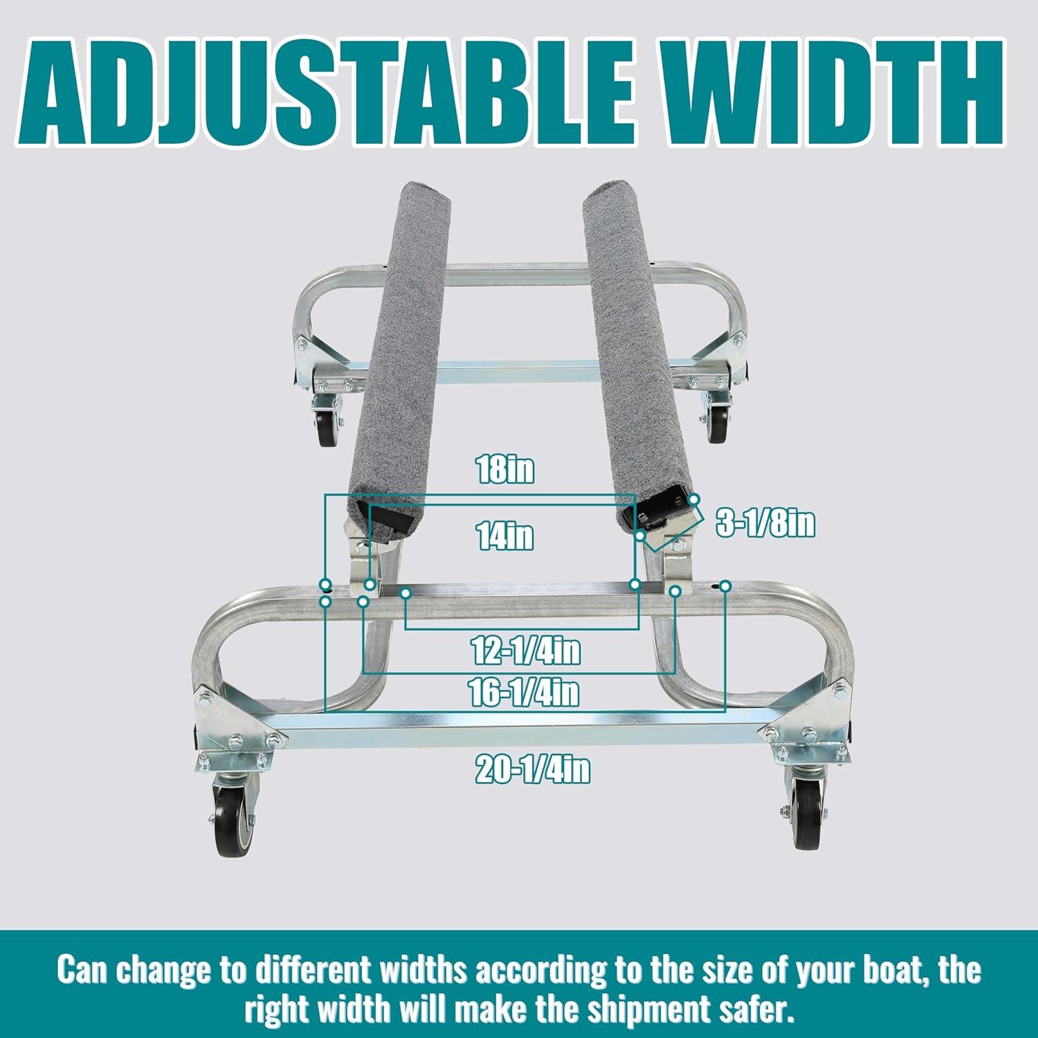 imageECOTRIC 1000 LBS Capacity Watercraft PWC Dolly Boat Jet Ski Stand Storage Trailer Watercraft Cart Watercraft Dolly PWC Dock Slipway Cart Adjustable Bunks W 4 Casters and 2 Brakes