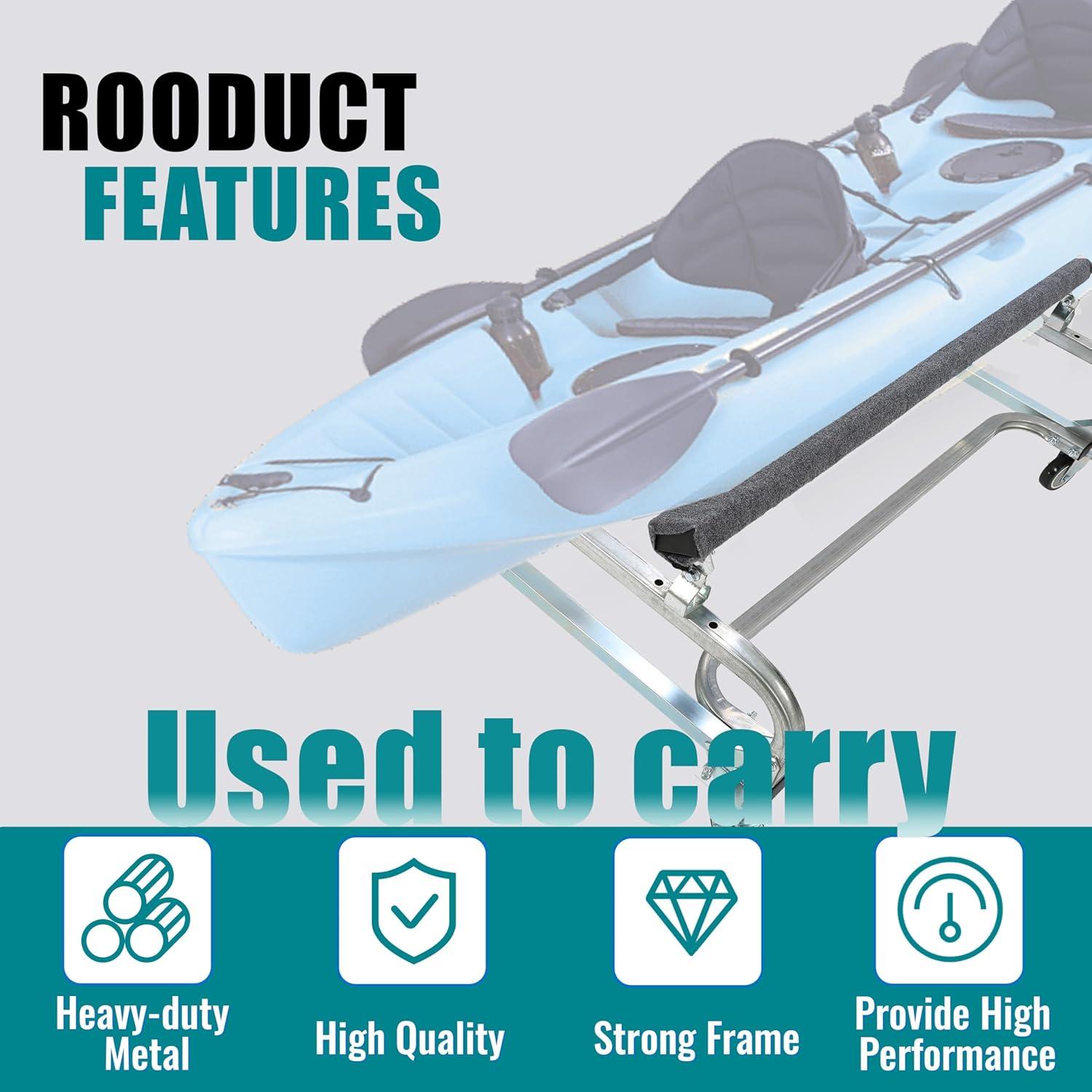 imageECOTRIC 1000 LBS Capacity Watercraft PWC Dolly Boat Jet Ski Stand Storage Trailer Watercraft Cart Watercraft Dolly PWC Dock Slipway Cart Adjustable Bunks W 4 Casters and 2 Brakes