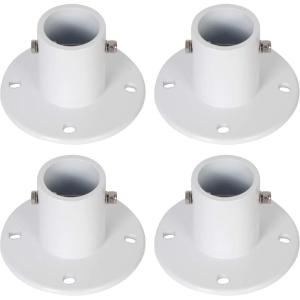 imageECOTRIC Deck Anchor Flange Cast Aluminum Above Ground Pool LaddersHandrailsSlide  1 78 Inch Diameter of 19quot4PC4 PCs