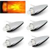 imageECOTRIC 5PCS 17 LED Chrome Clear Torpedo Cab Marker Roof Running Top Lights Assembly Super Bright Heavy Duty Trucks Compatible with Volvo International Kenworth Peterbilt Freightliner Mack