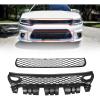 imageECOTRIC Front Upper Grille Assembly Compatible With 20152023 Dodge Charger SRT SXT Pursuit RT SE GT Scat Pack Daytona Replacement for 68417502AA Mesh Grill W 2 Side BezelsLOWERUPPER