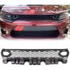 imageECOTRIC Front Upper Grille Assembly Compatible With 20152023 Dodge Charger SRT SXT Pursuit RT SE GT Scat Pack Daytona Replacement for 68417502AA Mesh Grill W 2 Side BezelsUPPER