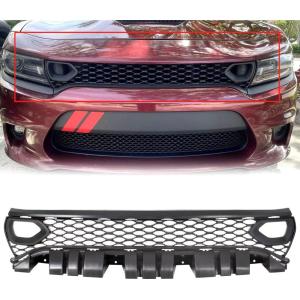 imageECOTRIC Front Upper Grille Assembly Compatible With 20152023 Dodge Charger SRT SXT Pursuit RT SE GT Scat Pack Daytona Replacement for 68417502AA Mesh Grill W 2 Side BezelsUPPER